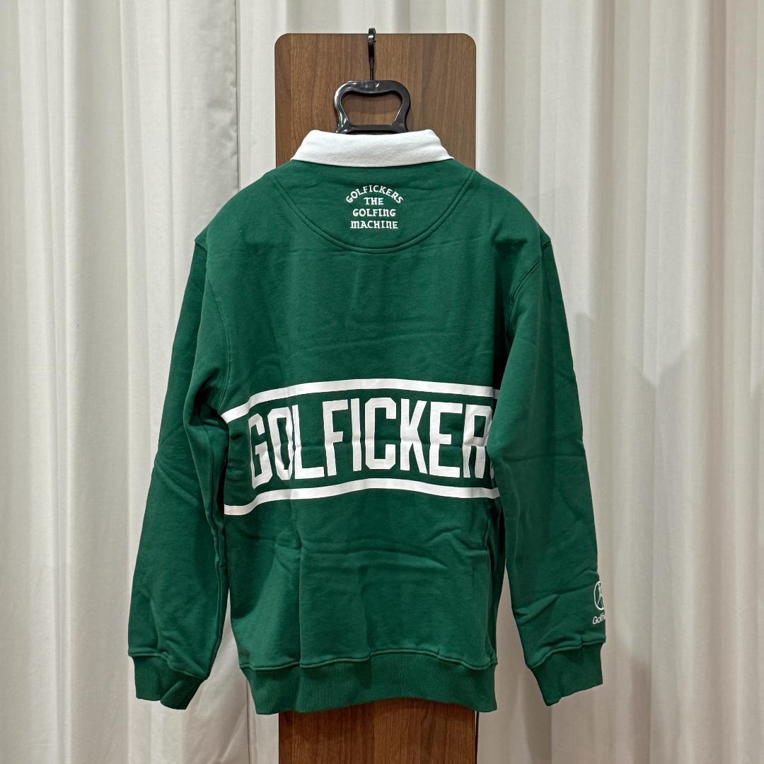 【新品・未使用】GOLFICKERS グリーン 長袖ポロシャツ Lサイズ