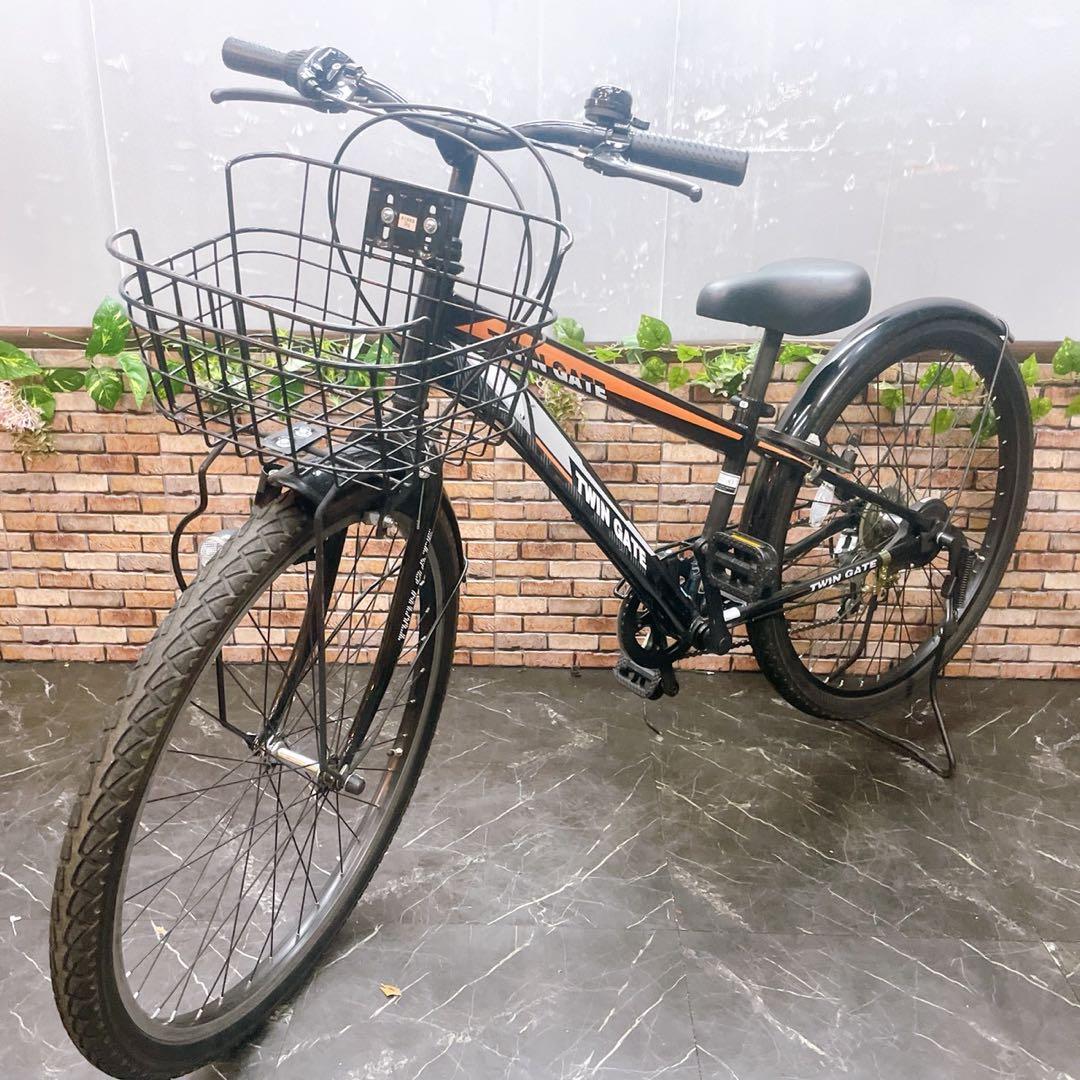 【51】子供用自転車 子供車 TWIN GATE ブラック 26インチ