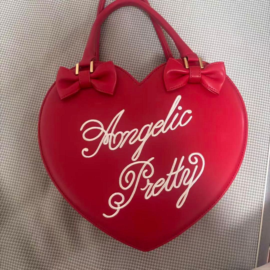Angelic Pretty ハート バッグ ピンク ロゴ刺繍