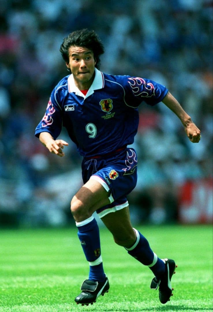 P*y様 98W杯 日本代表 炎 長袖ユニフォーム 中山雅史 ゴン中山 9 新品