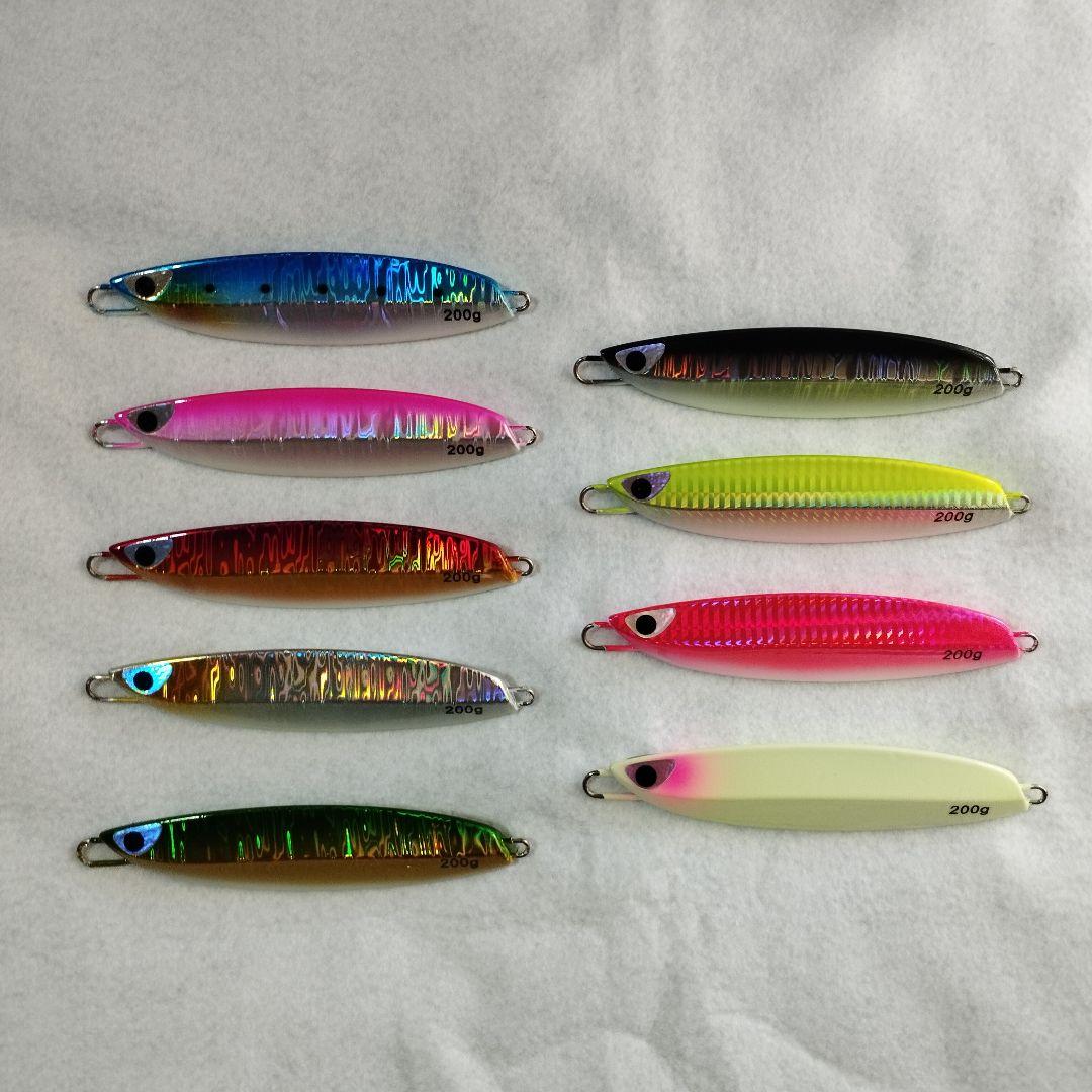 ７本 セット 200g メタルジグ クイックゼロワン 形状 グロー 夜光 伊勢湾
