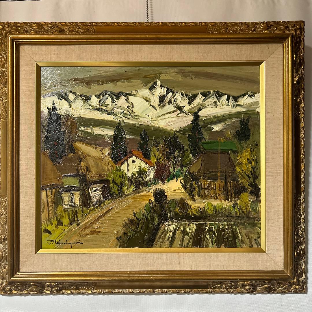 作家作品　若林茂佳　晩秋の信濃路　肉筆　油彩　絵画　価値あり　真作保証