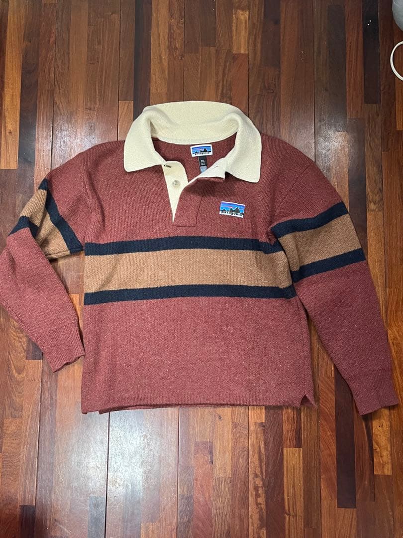 patagonia ラガーシャツ M ブラウン ストライプ