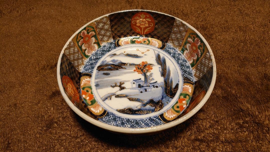 大聖寺伊万里　古伊万里　伊万里　色絵　金襴手　中鉢　1客