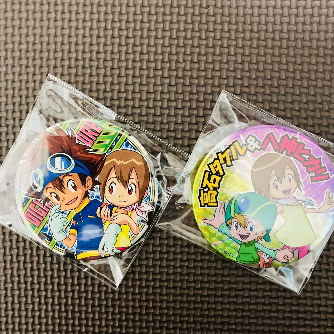 デジモン　缶バッジ　ヒカリ　タケル　太一