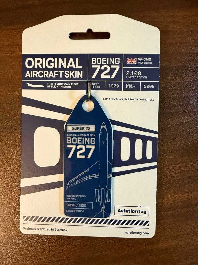 Aviationtag 初B727 紺色