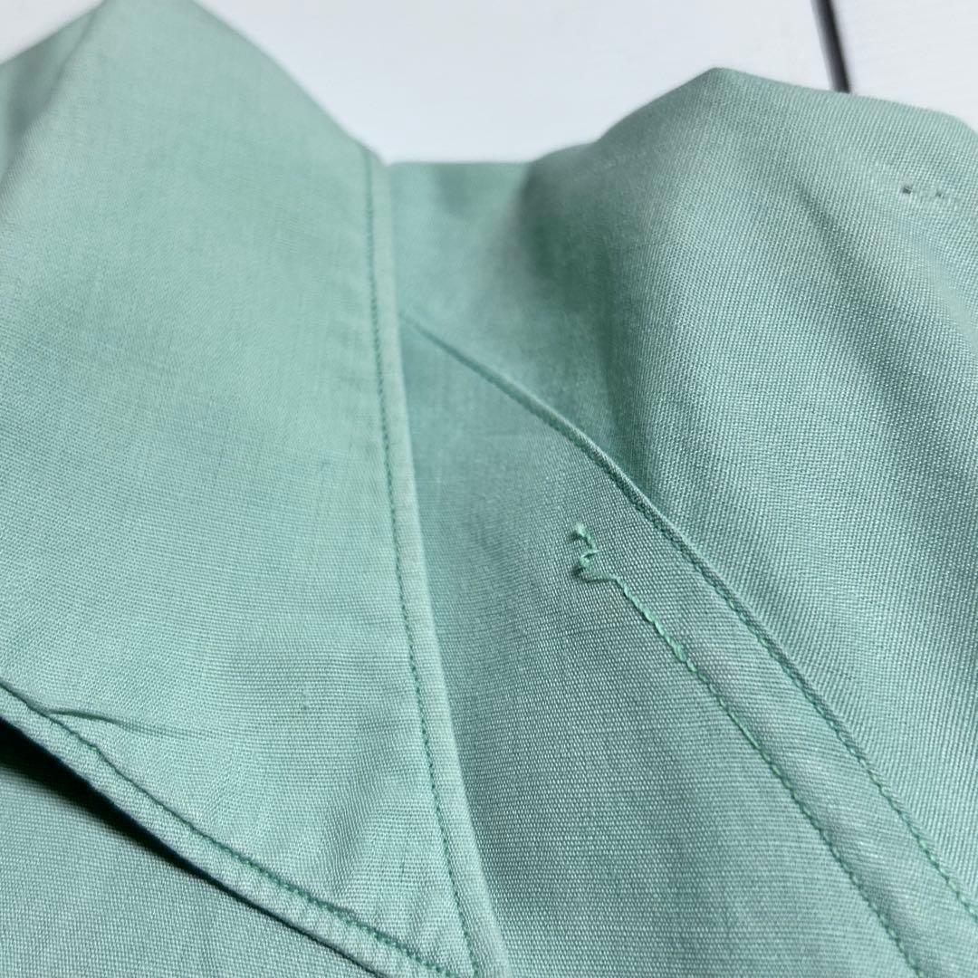 60s ボーリングシャツ　長袖　Elbeco L アイスブルー⑤