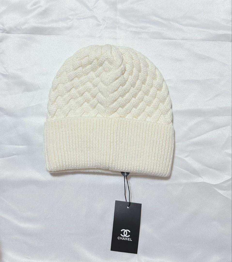 CHANEL ニットビーニー ホワイト新品タグ付