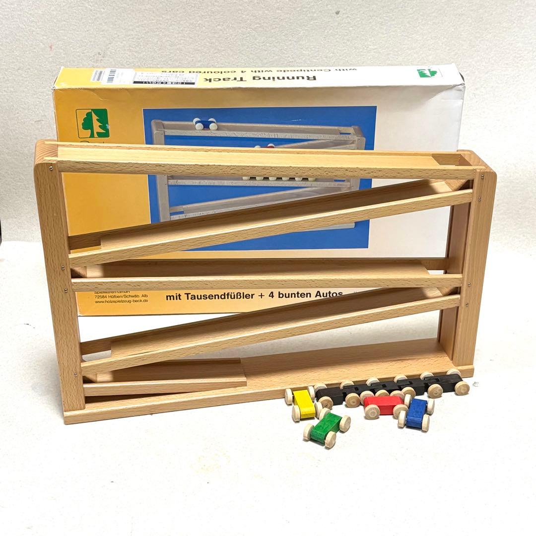 美品 ドイツ BECK ベック社 トレインカースロープ 木のおもちゃ