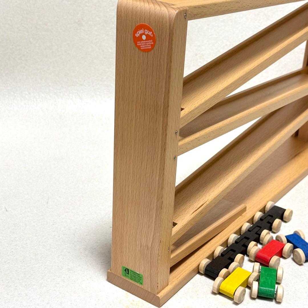 美品 ドイツ BECK ベック社 トレインカースロープ 木のおもちゃ