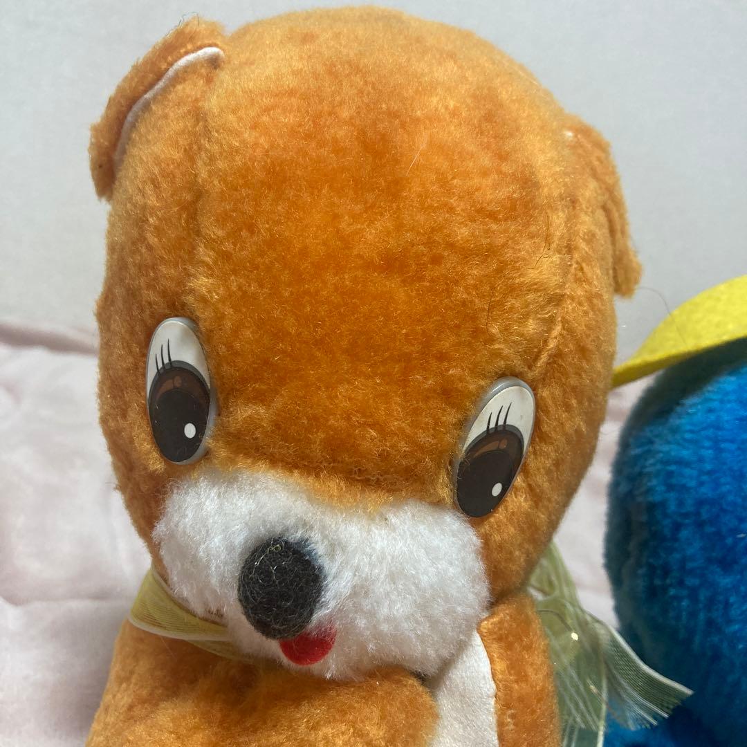 昭和レトロ　ヴィンテージ メーカー名不明　おがくずぬいぐるみ　2コセット　中古
