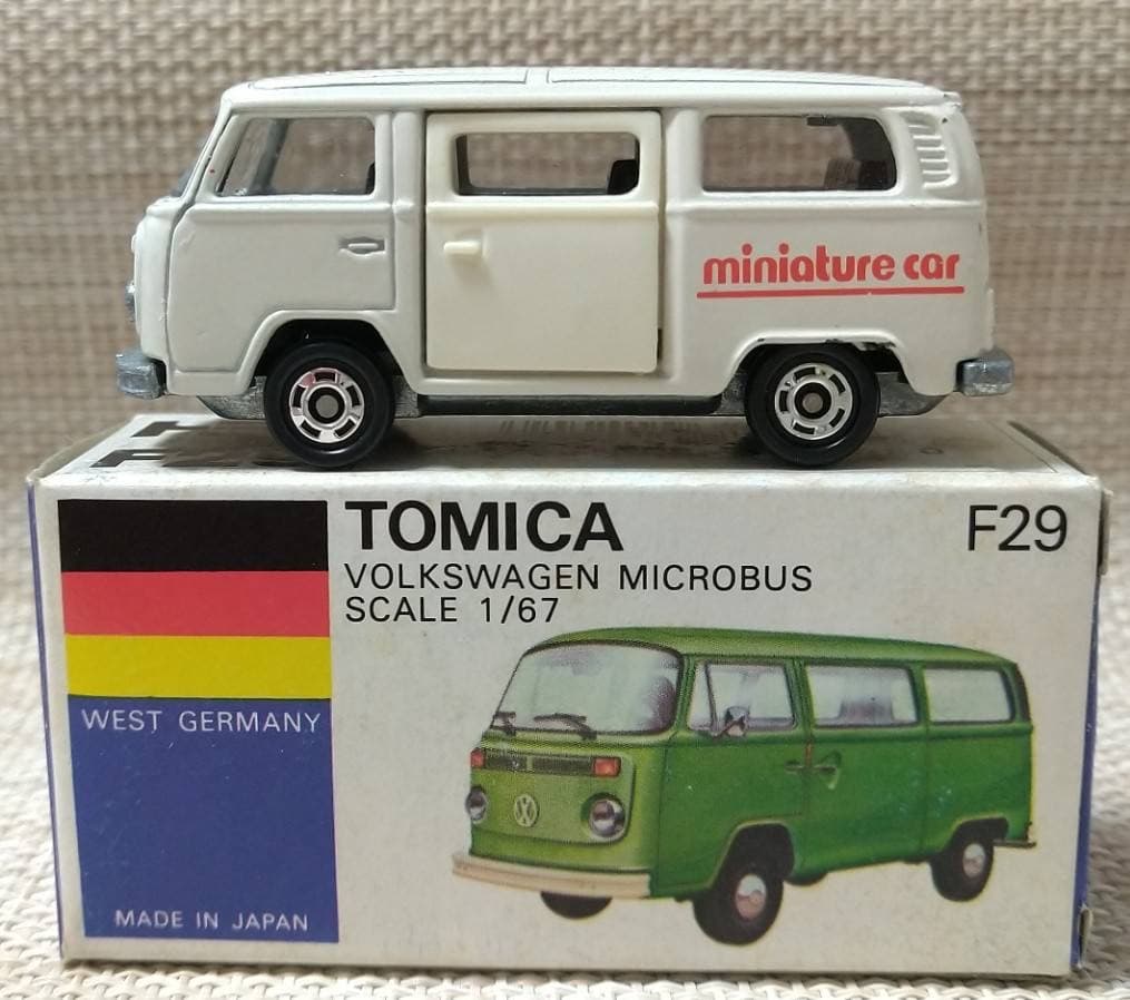 トミカ青箱F29-1-16 VWマイクロバス 月刊ミニチュアカー 日本製 当時物
