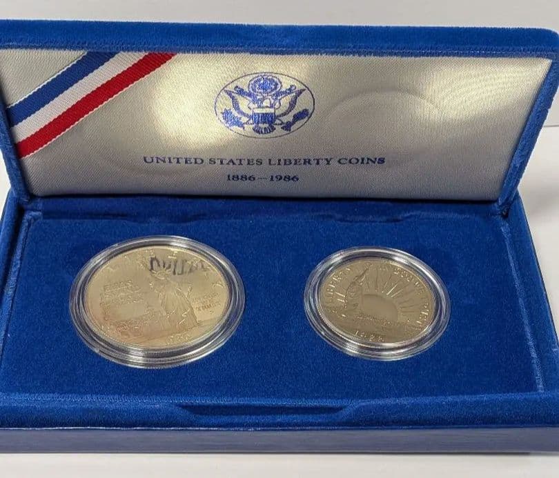 美品　1986年 アメリカ 自由の女神 記念銀貨　レトロ　コレクション　付属品有
