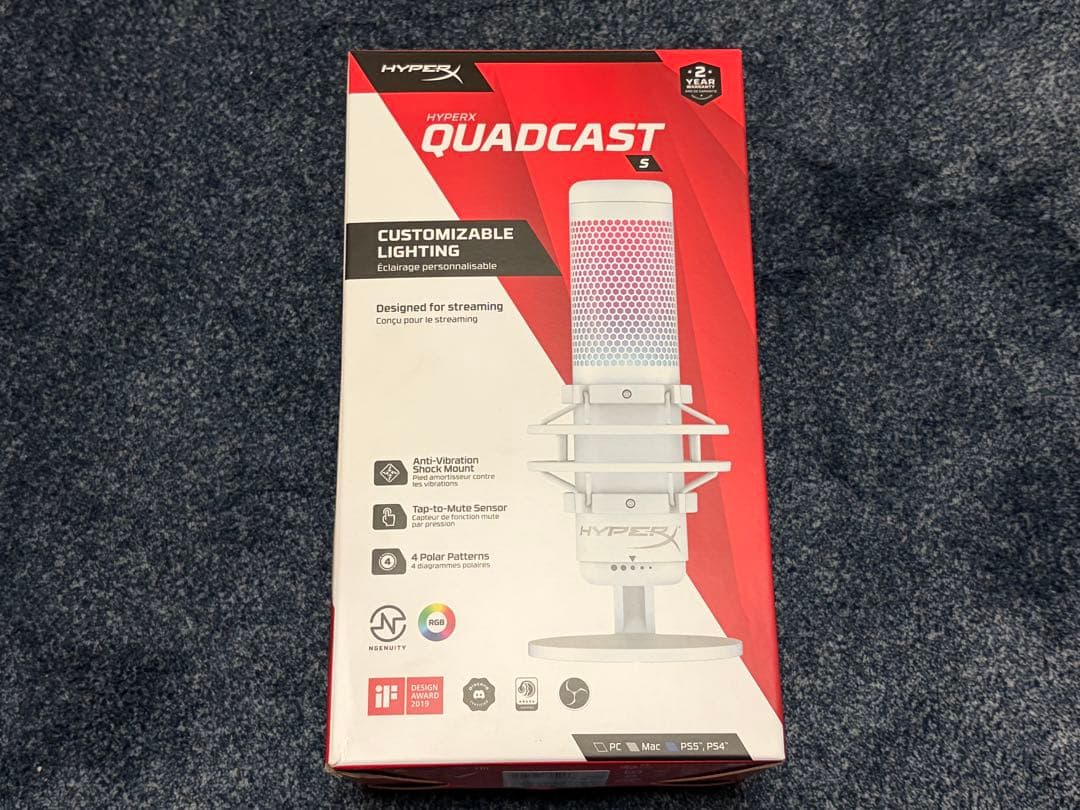 HyperX QuadCast ホワイト コンデンサーマイク