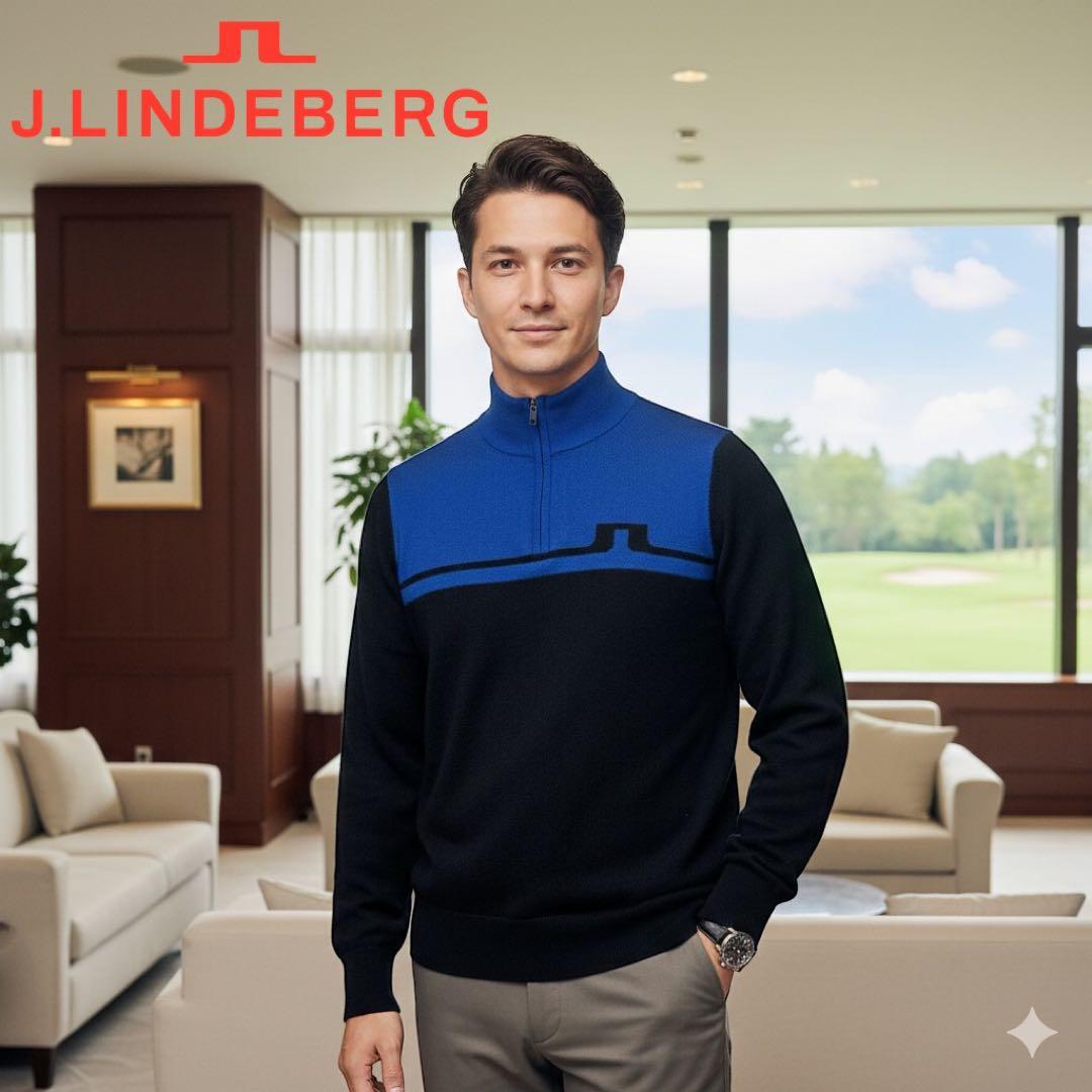 本日発送　J.LINDEBERG ハーフジップ　ジップアップ　セーター　ニット