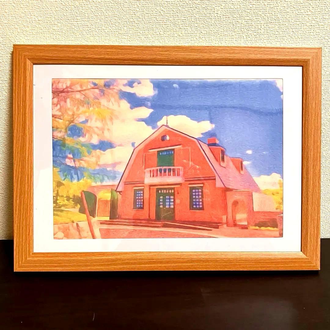 ジブリアート⑥ 千と千尋の神隠しより「海の見える駅」32.7㎝×24.0㎝額装品