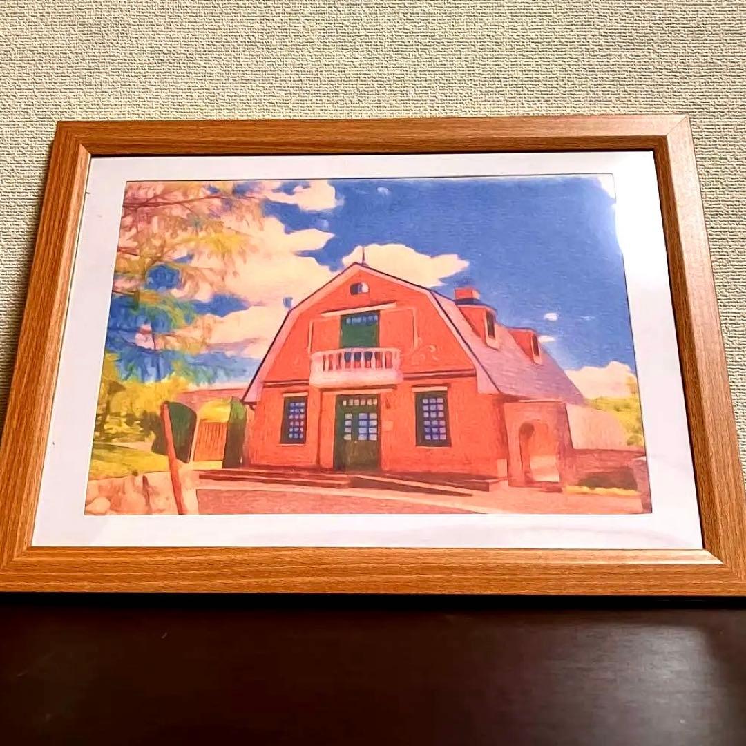ジブリアート⑥ 千と千尋の神隠しより「海の見える駅」32.7㎝×24.0㎝額装品