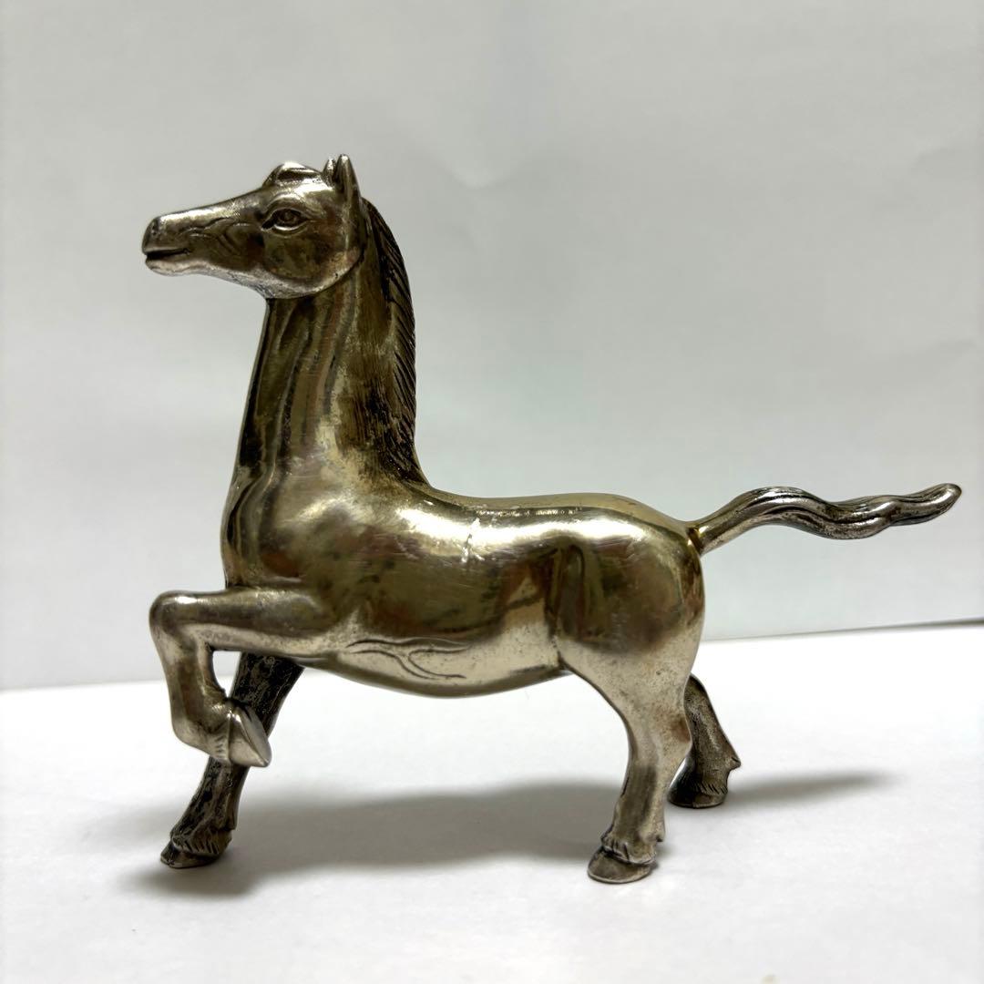 銀製　馬　置物　宏作　在銘　シルバーオブジェ 金属工芸