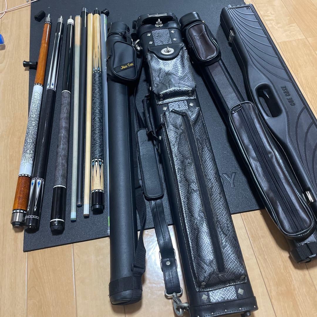 ビリヤードキュー 8本セット ケース付き
