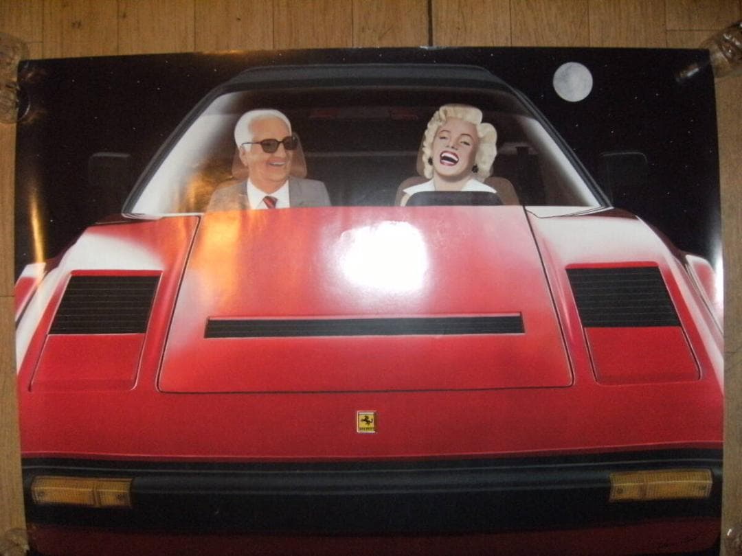 1984年 エンツォフェラーリ マリリンモンロー フェラーリ308 ポスター