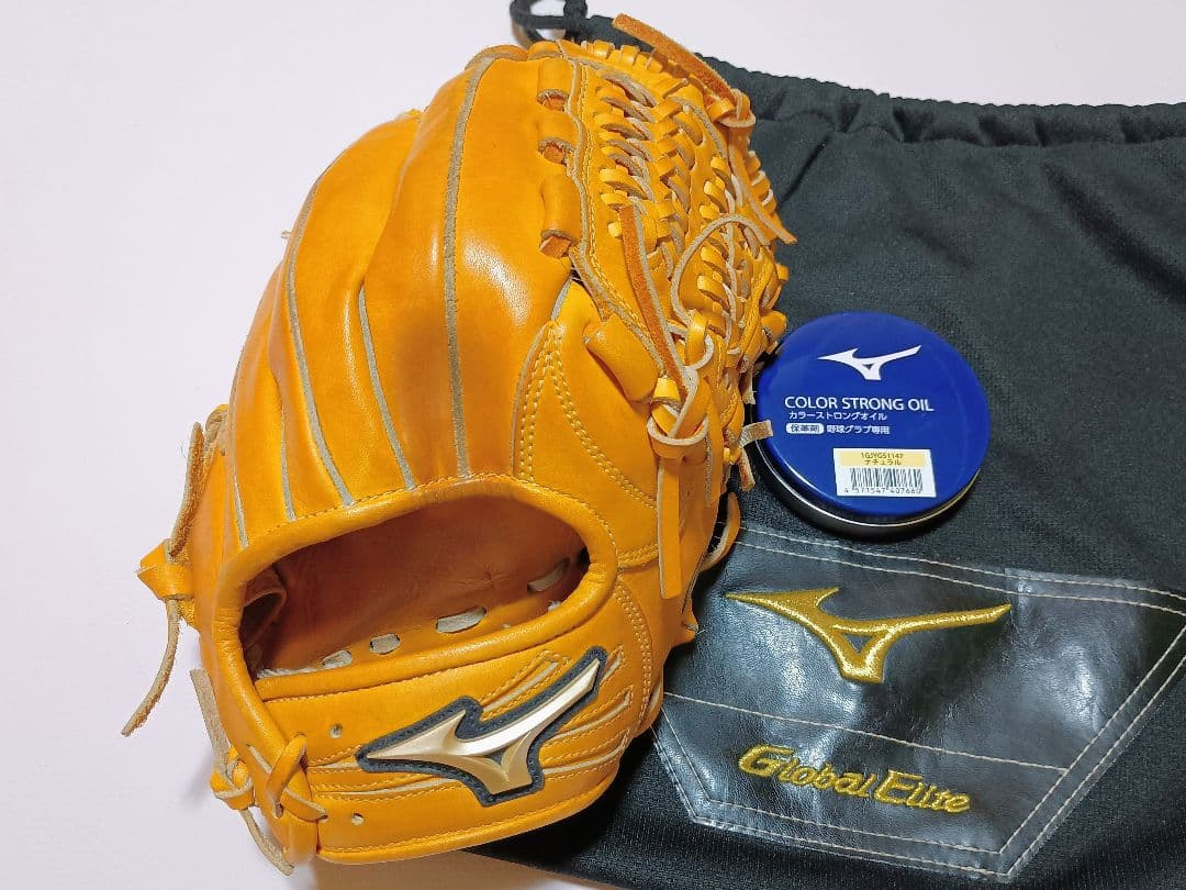 【美品】ミズノ　グローバルエリート　Ｌseries　軟式野球　内野手用　グラブ
