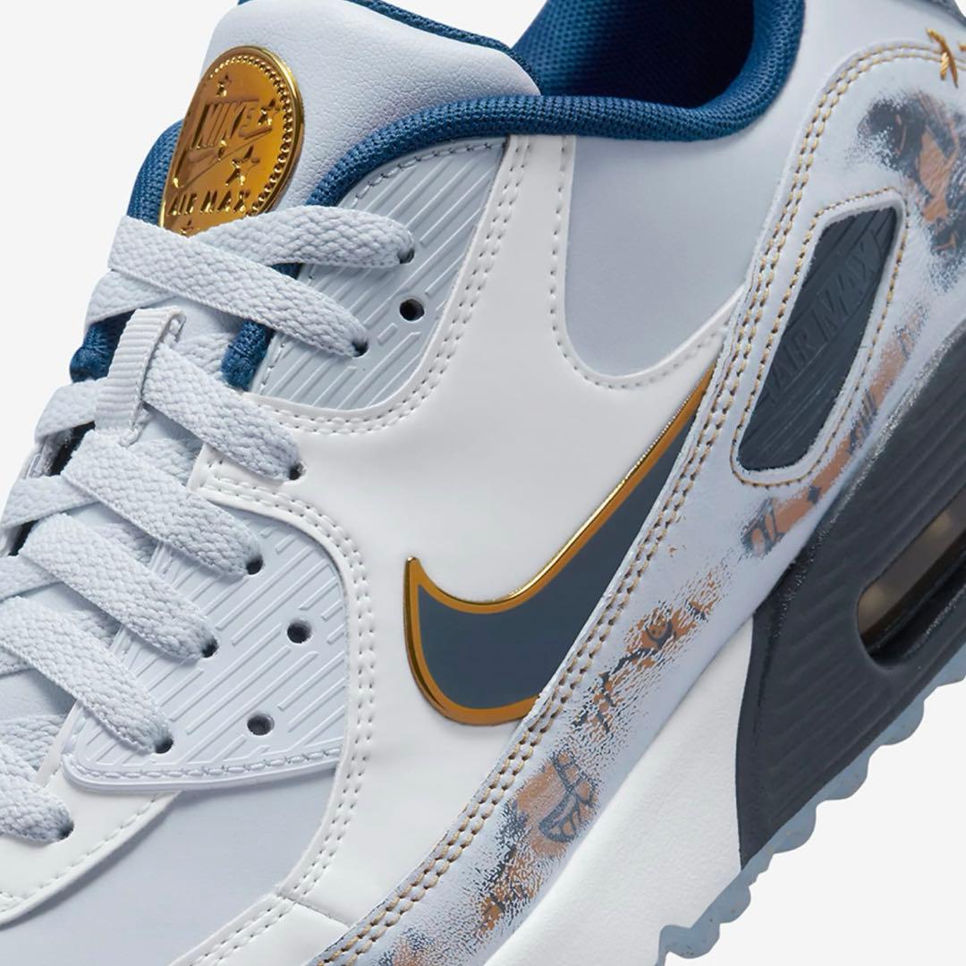 新品未使用　Nike Air Max 90 ホワイト/ネイビー/ゴールド