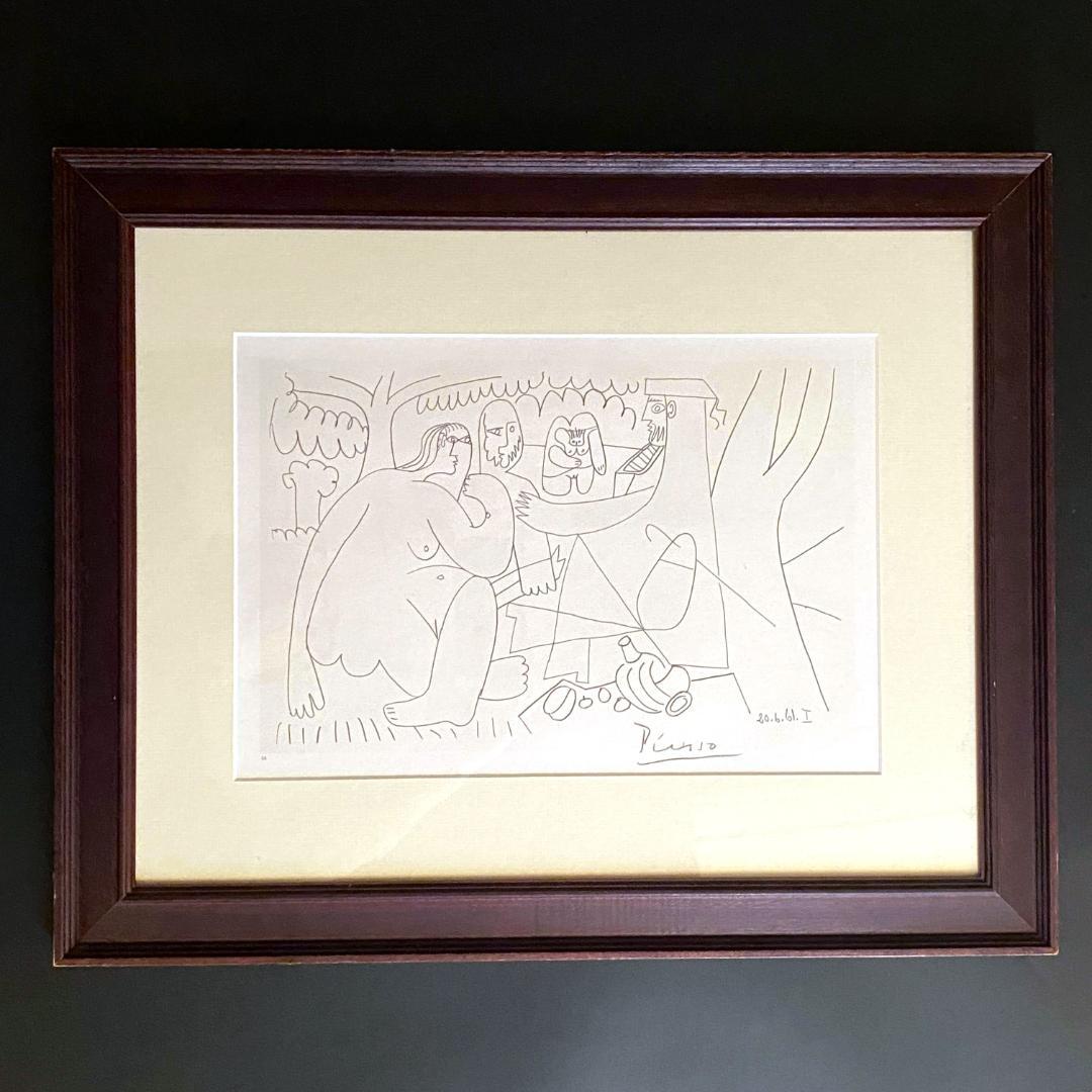 【美品】パブロ・ピカソ☆草上の昼食☆リトグラフ☆証明書付