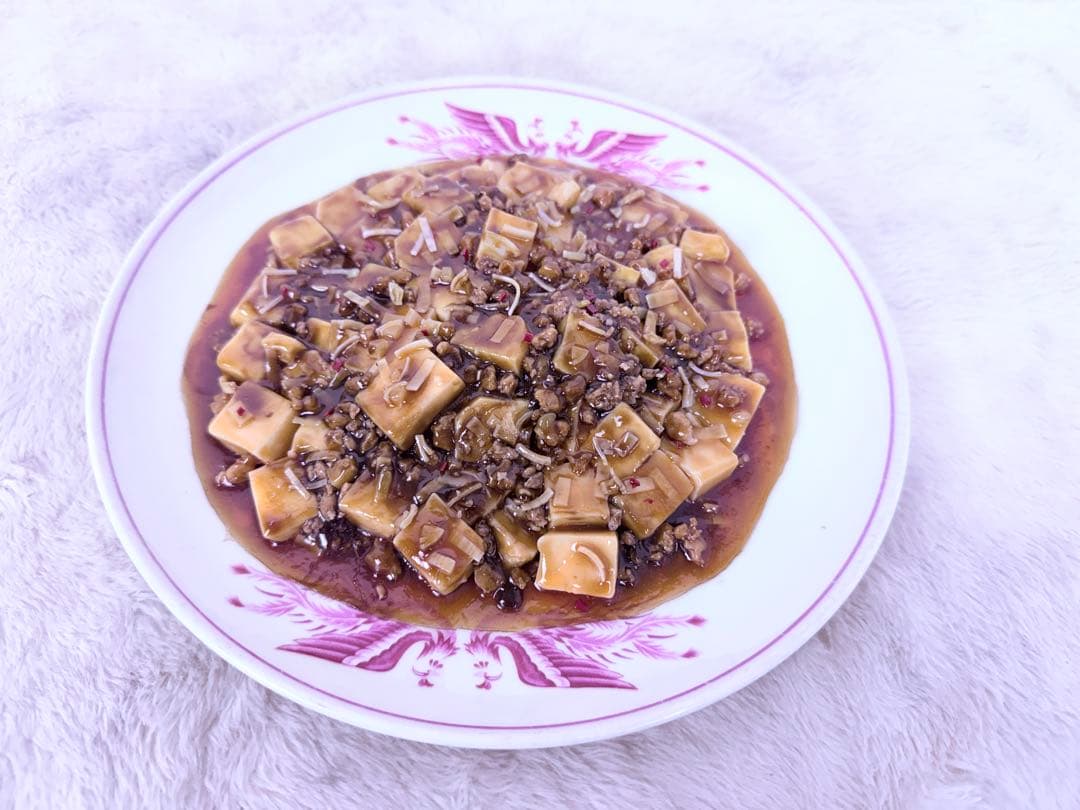 ☆食品サンプル 麻婆豆腐 直径約26.5cm リアル再現 中華料理ディスプレイ用