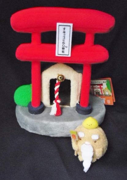 2点すみっコぐらし 神社+とん神様/シーンてのりぬいぐるみ とんかつ 鳥居 絵馬