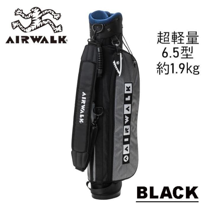新品 AIRWALK エアーウォーク スタンドキャディバッグ フード付き BK