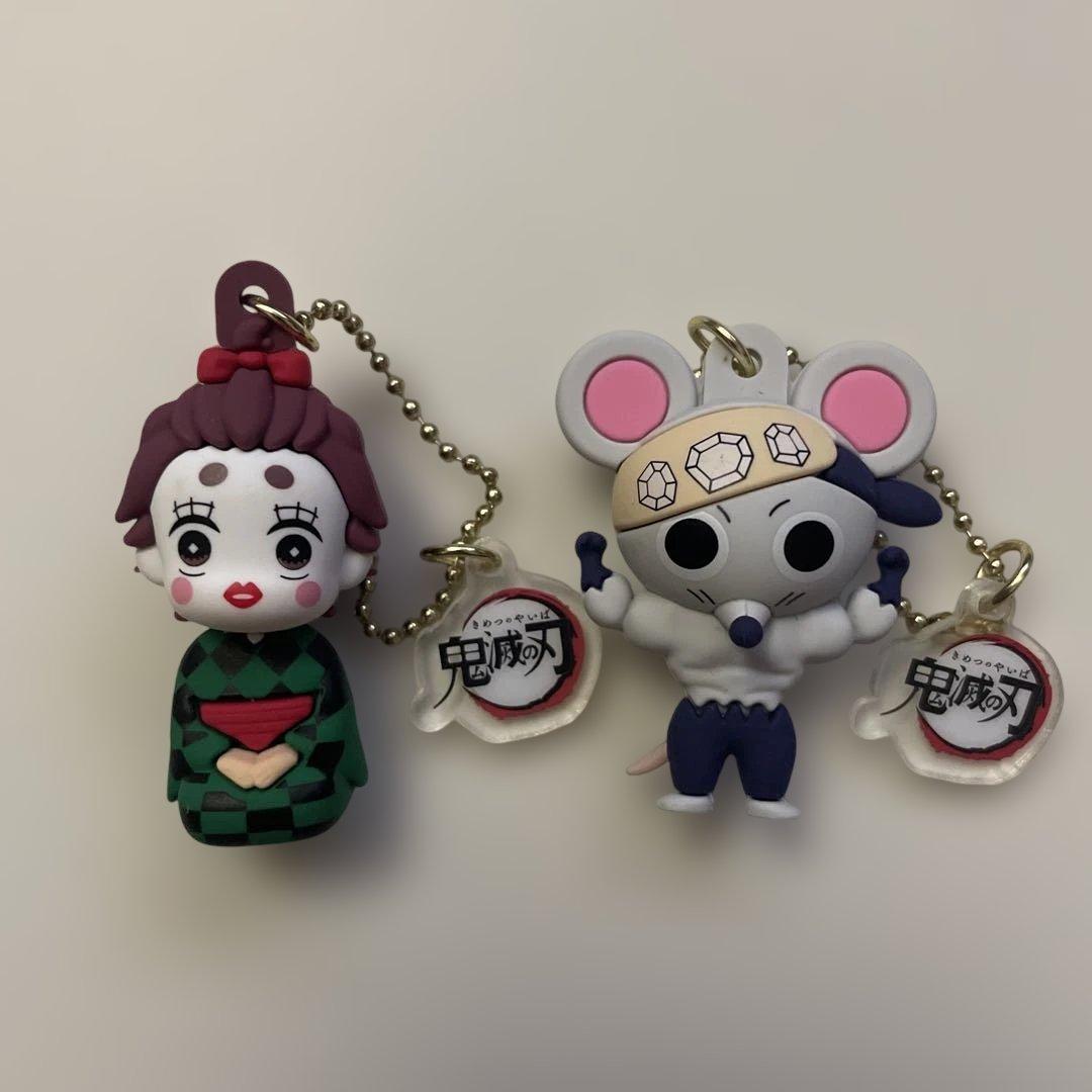 鬼滅の刃　USJ ユニバコレクタブルキーチェーン　炭子ムキムキネズミ半天狗銀子麗