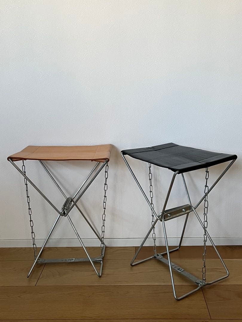 wanderout stool ヌメ、ブラック　２脚セット