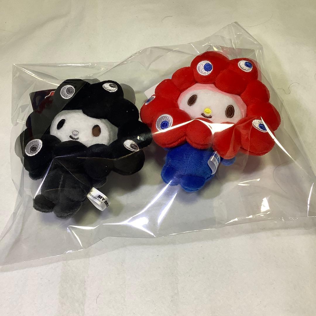 サンリオミャクなりきりぬいぐるみ 黒・ノーマルカラー（赤・青）カラビナ付マイメロ