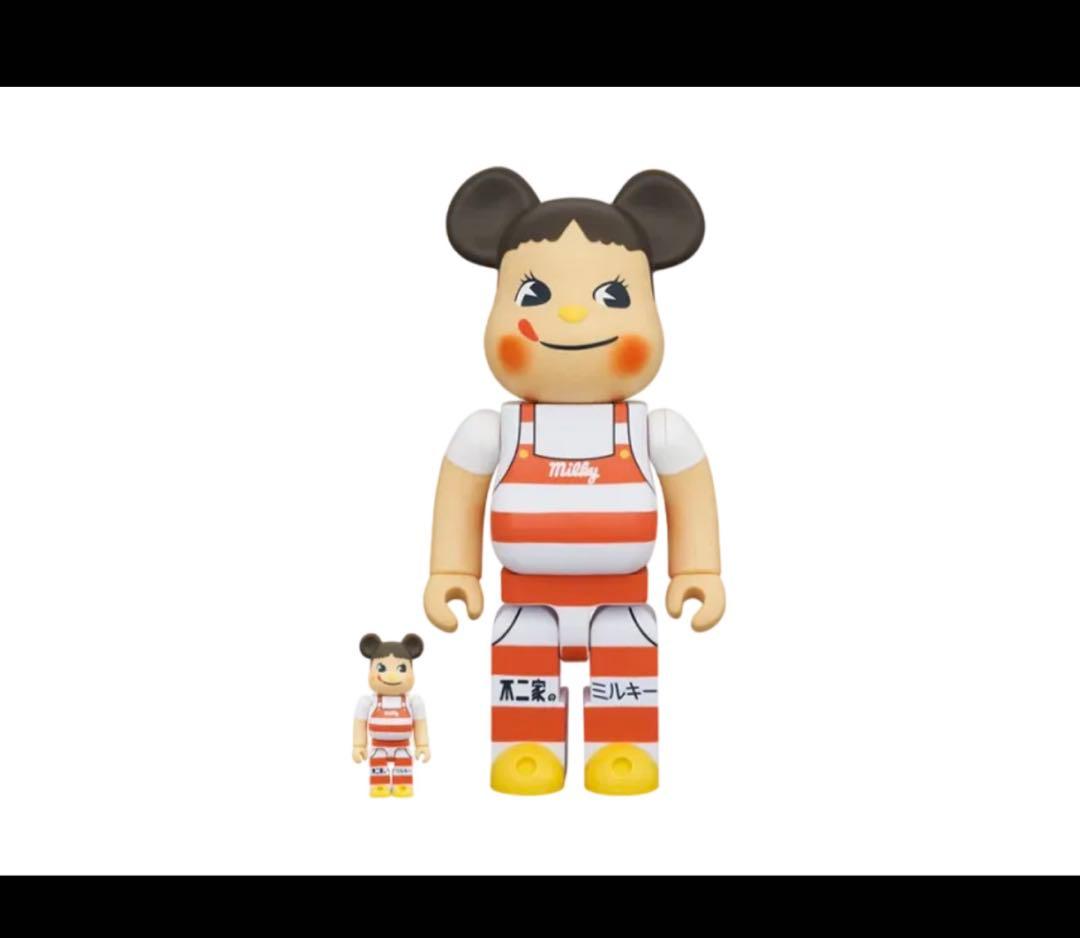 ベアブリック ペコちゃん ミルキー三角帽子デザイン 100% & 400%