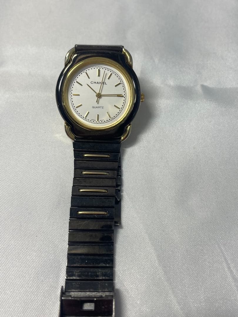 CHANEL クォーツ腕時計 ゴールド/ブラック ノベルティvintage香港製
