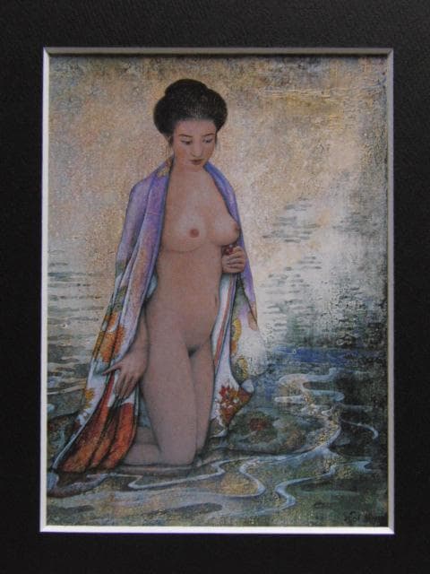 高田明義、水声、希少な画集より、新品高級額、額装付、状態良好