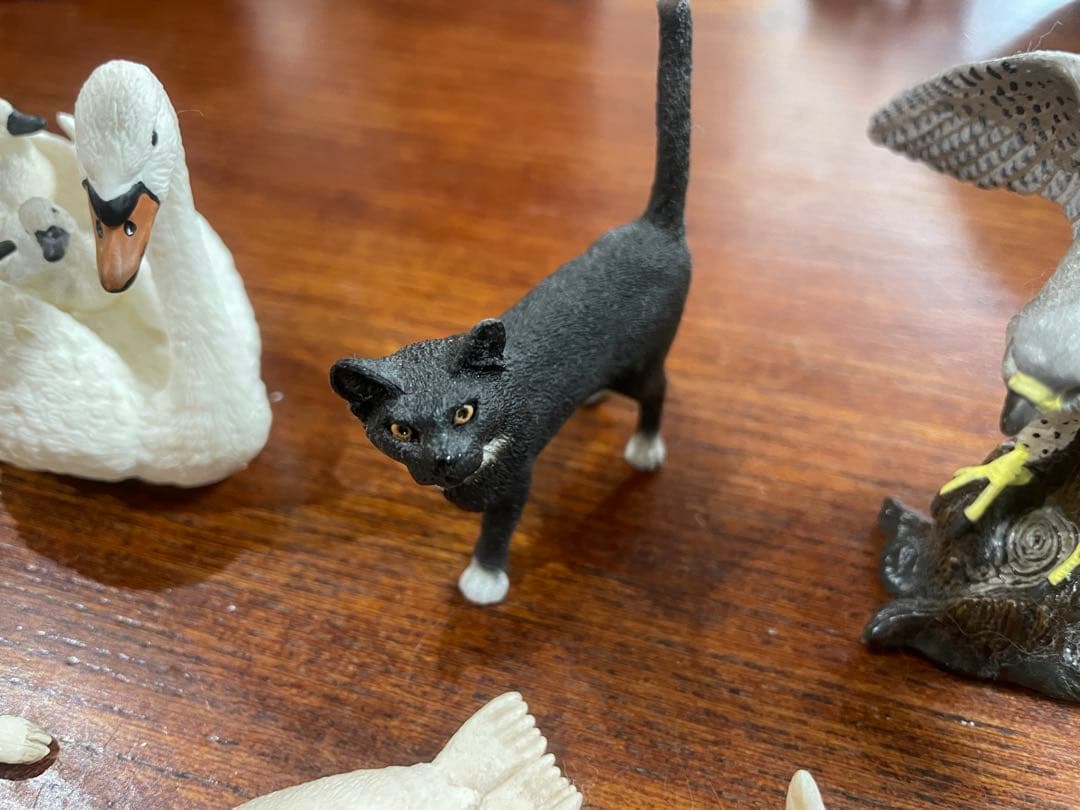 シュライヒ動物フィギュアセット（スワン、猫、犬など）