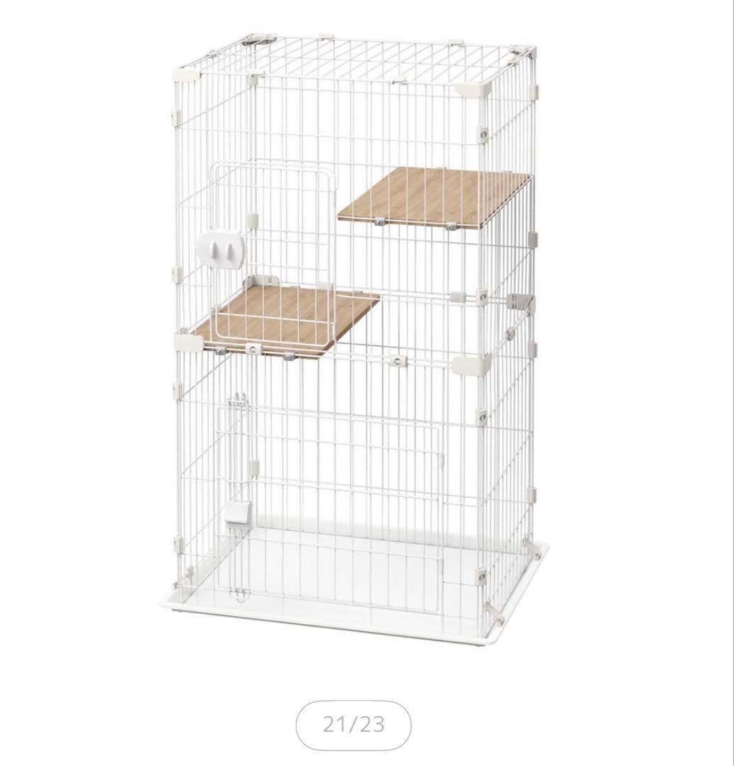 新品、未使用　アイリスオーヤマ　ミニキャットケージ2段　ナチュラル