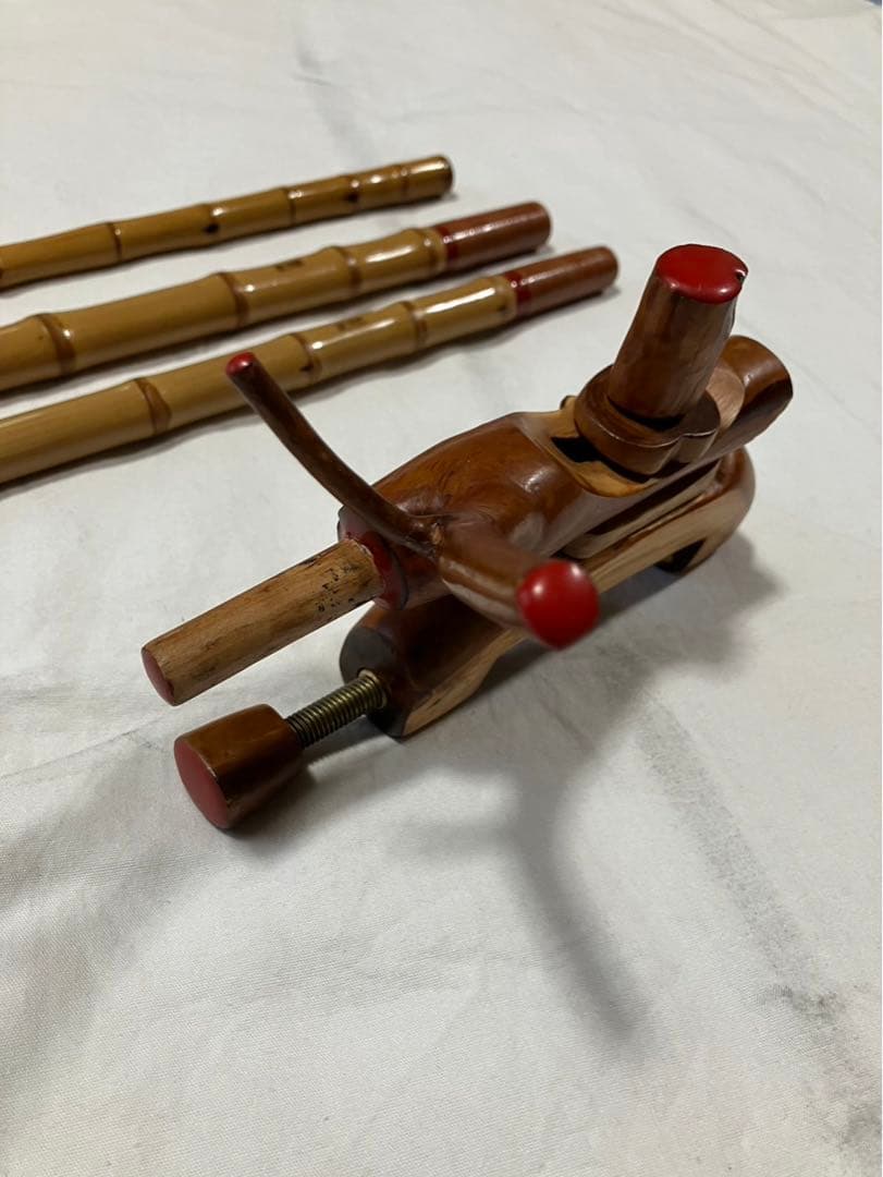 へら釣り用竿掛け　竿吉作➕針外し➕天然木万力　美品