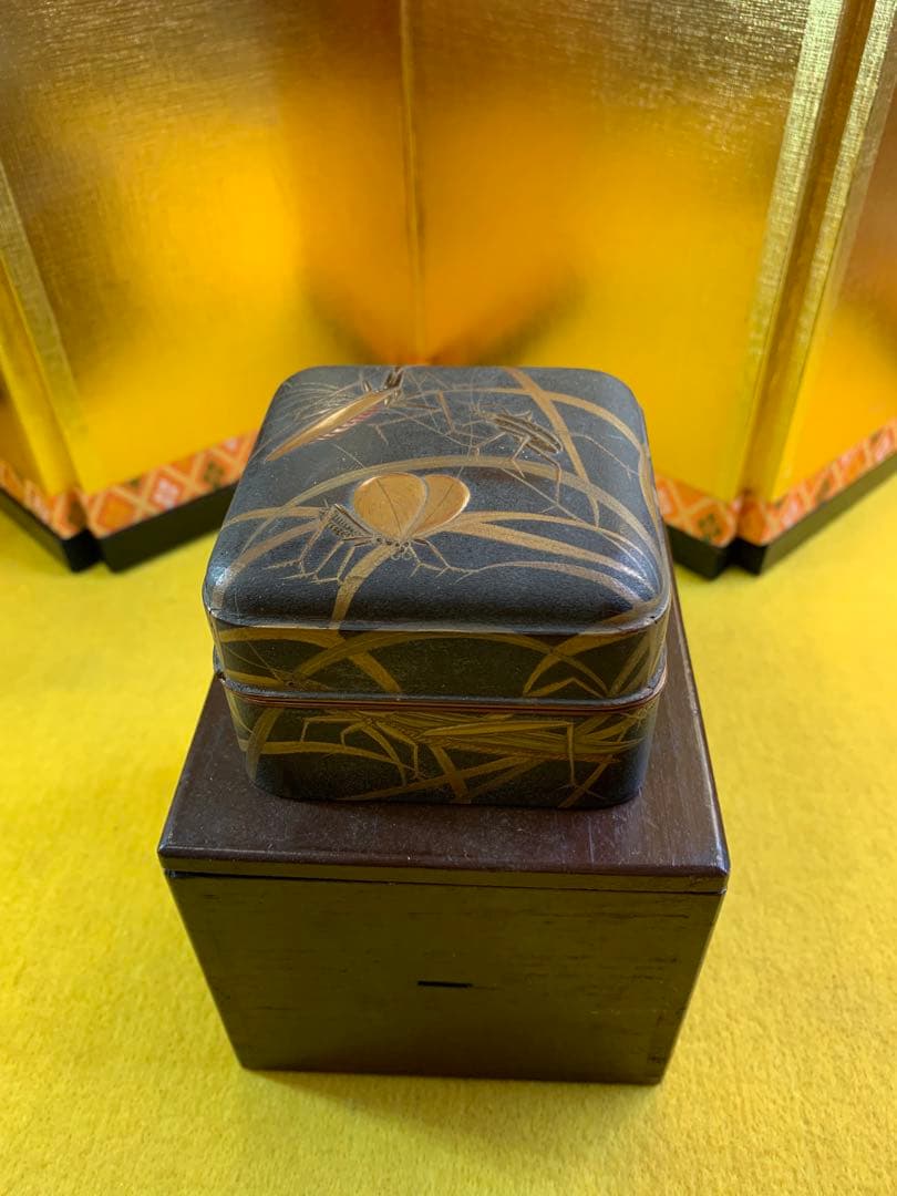 古民家 明治 江戸時代 時代 螺鈿細工 研出し 蒔絵 時代物漆器 古美術 木箱入