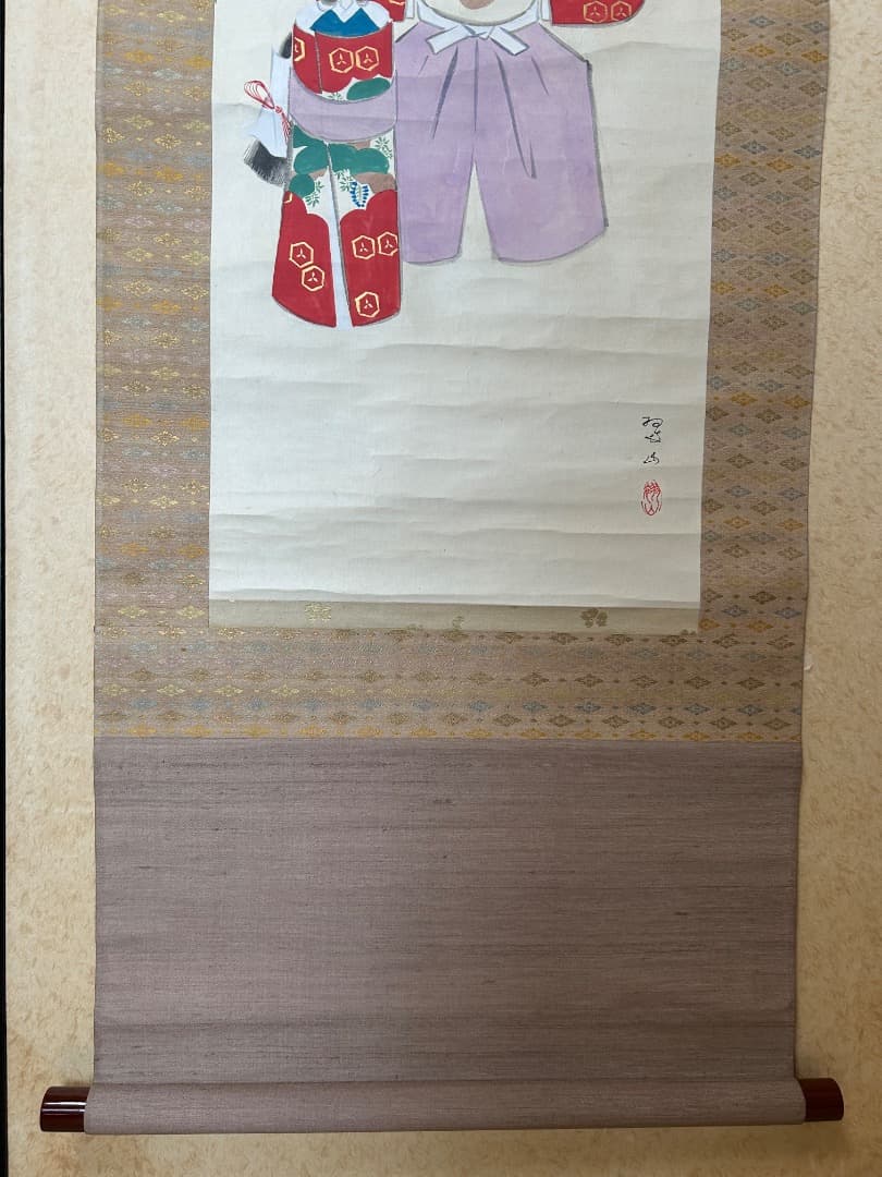 三木翠山筆　雛図 (掛軸)