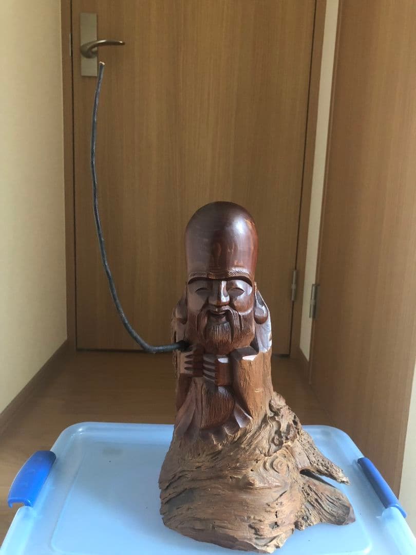 福禄寿　一刀彫　岳峰作　彫刻　昭和　当時物