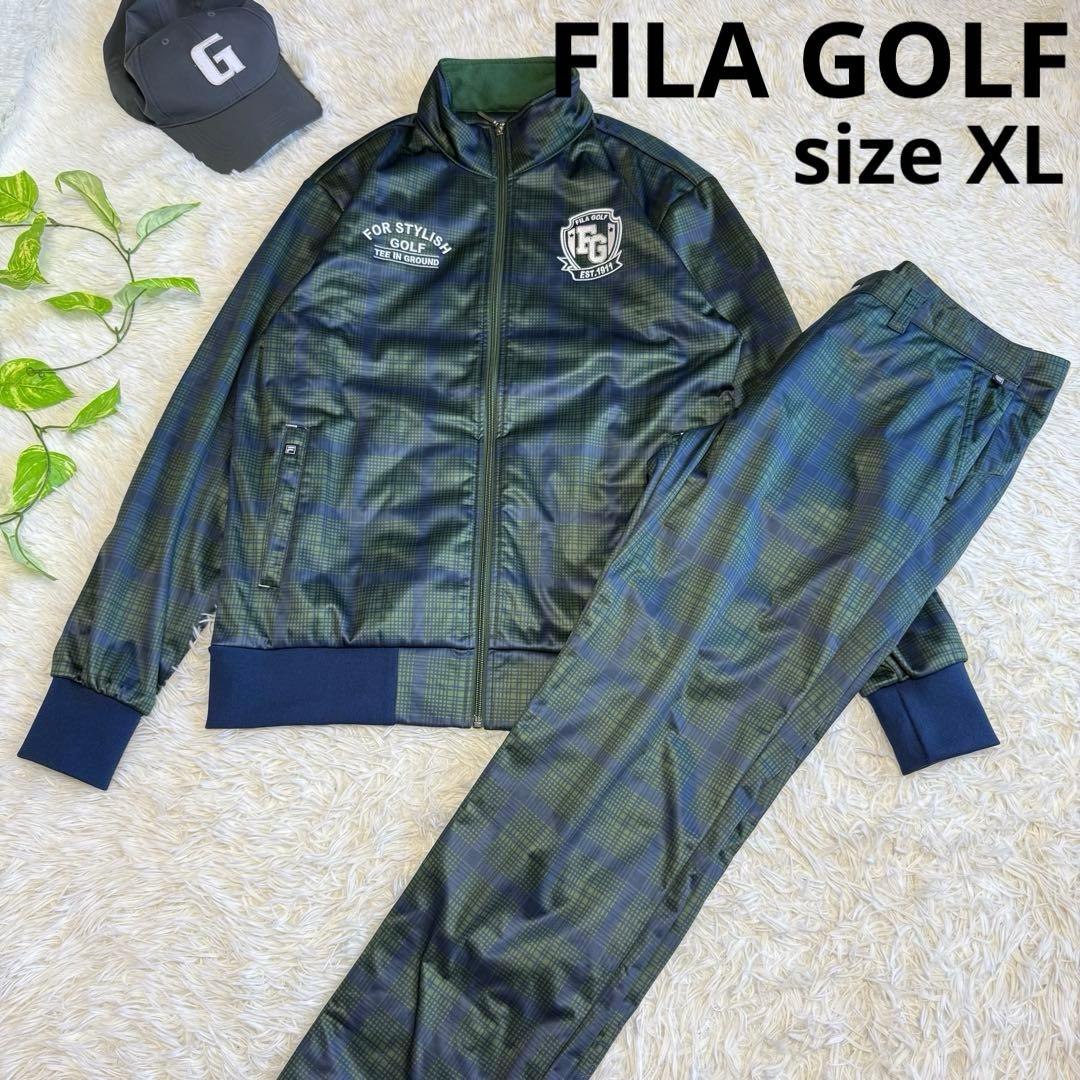 【フィラゴルフ】美品 セットアップ チェック XLサイズ メンズ
