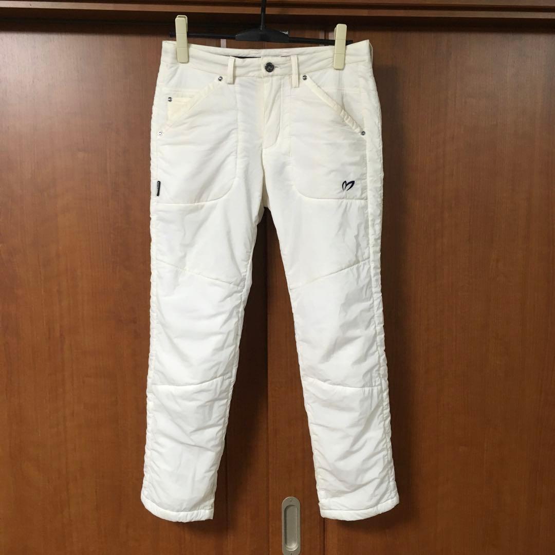 美品　マスターバニー　中綿　ストレッチパンツ　３　白　ダウン　パーリーゲイツ