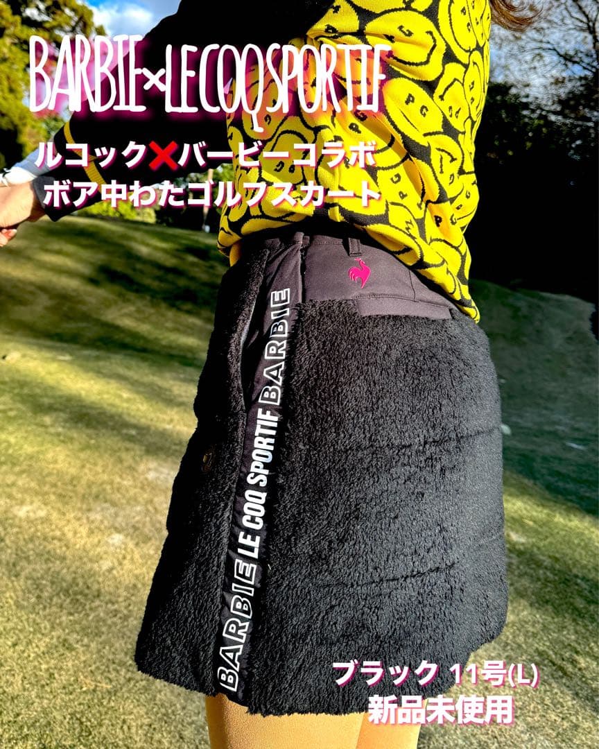 lecoq　ルコックゴルフ　バービーコラボ　ボアスカート 新品　黒　L 11号