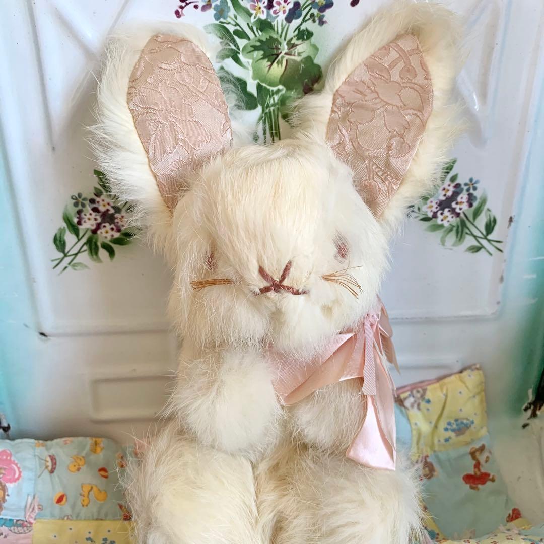 アンティーク　うさぎ　リアルファー  ベアバニー
