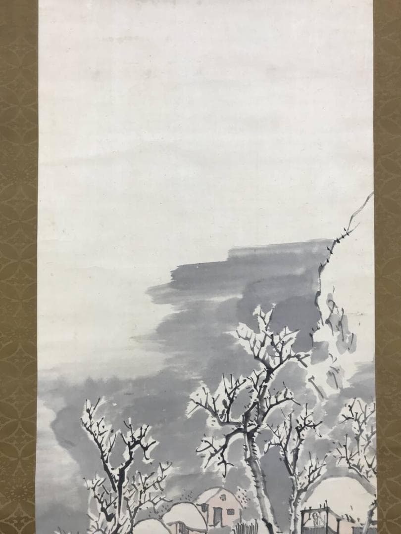 真作/松村呉春/月渓/山水図/雪景山水図/掛軸☆宝船☆AH-701