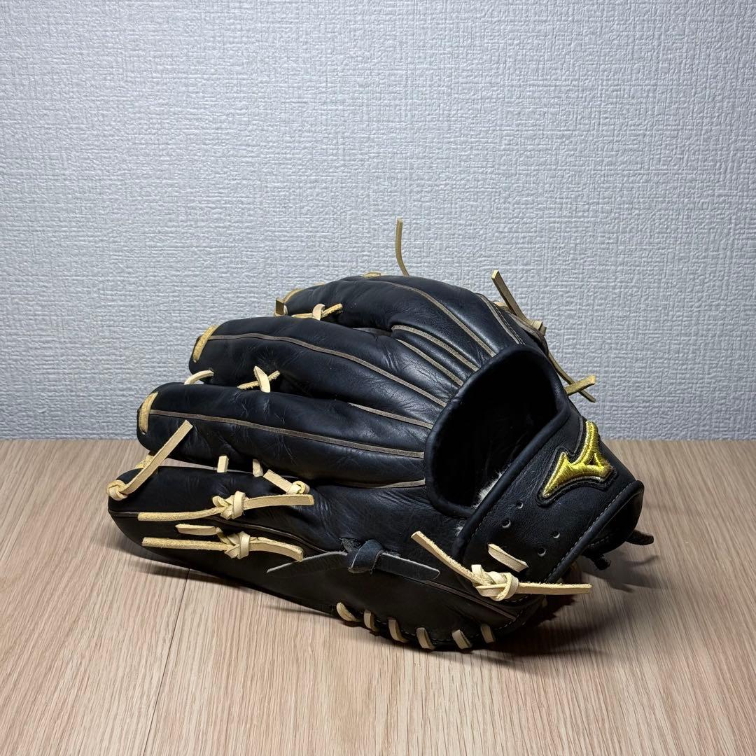 Mizuno ミズノプロ 軟式 外野手用 小指2本 ブラック×ミルクブラウン