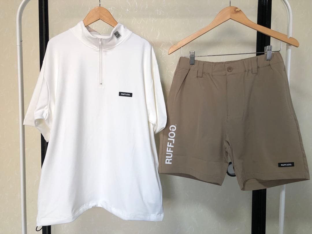 ラフロッグ　モック　ネック　シャツ　ハーフパンツ　セットアップ　サイズM