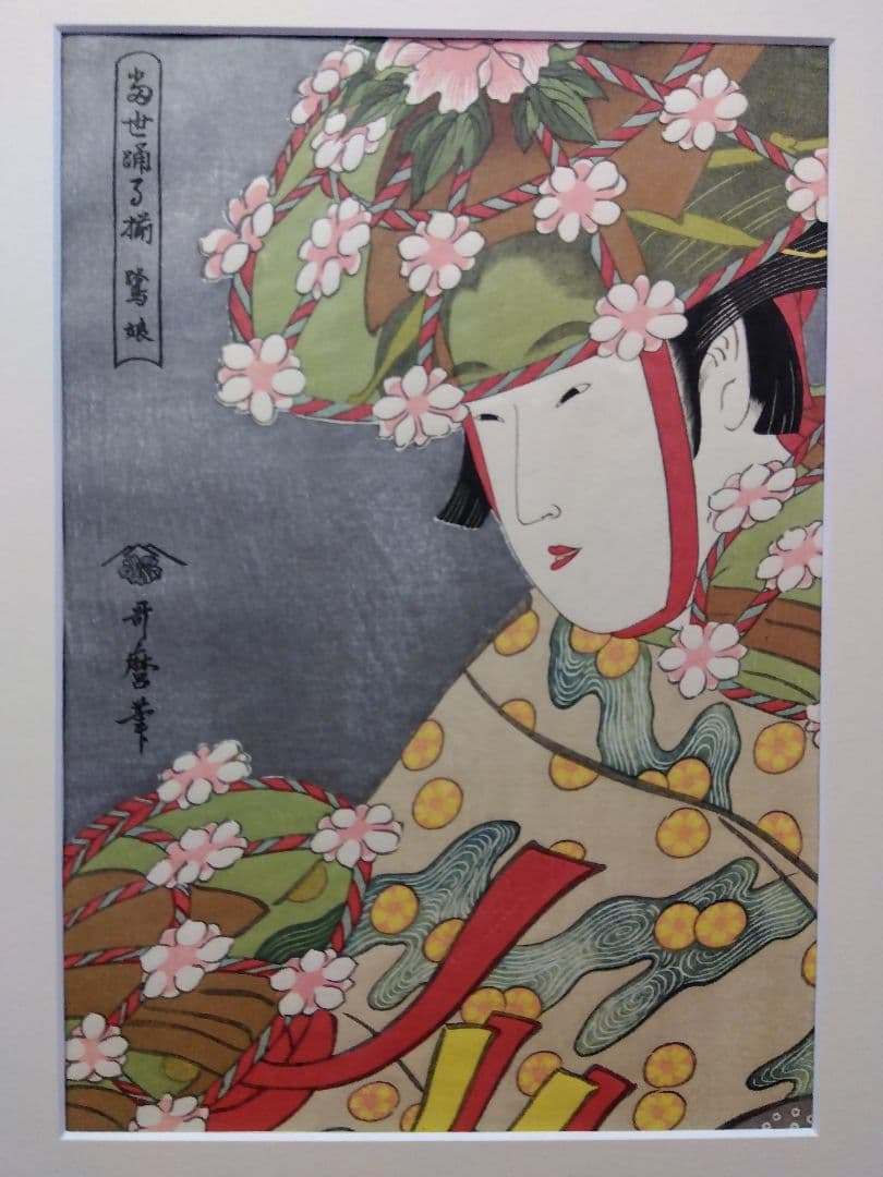 2026.1/31まで喜多川歌麿名作撰の中の２枚1組　額1面付き　復刻浮世絵